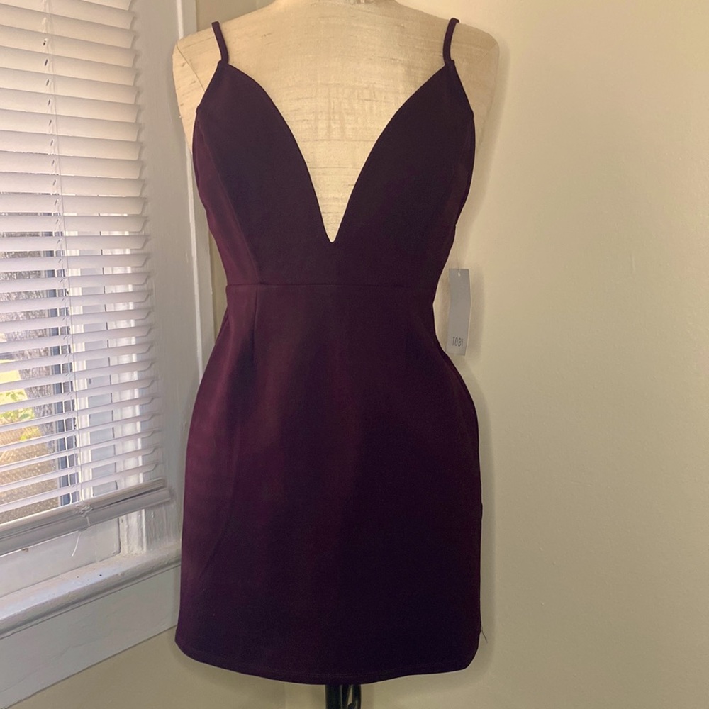 Tobi Mini Dress Burgundy Size M
